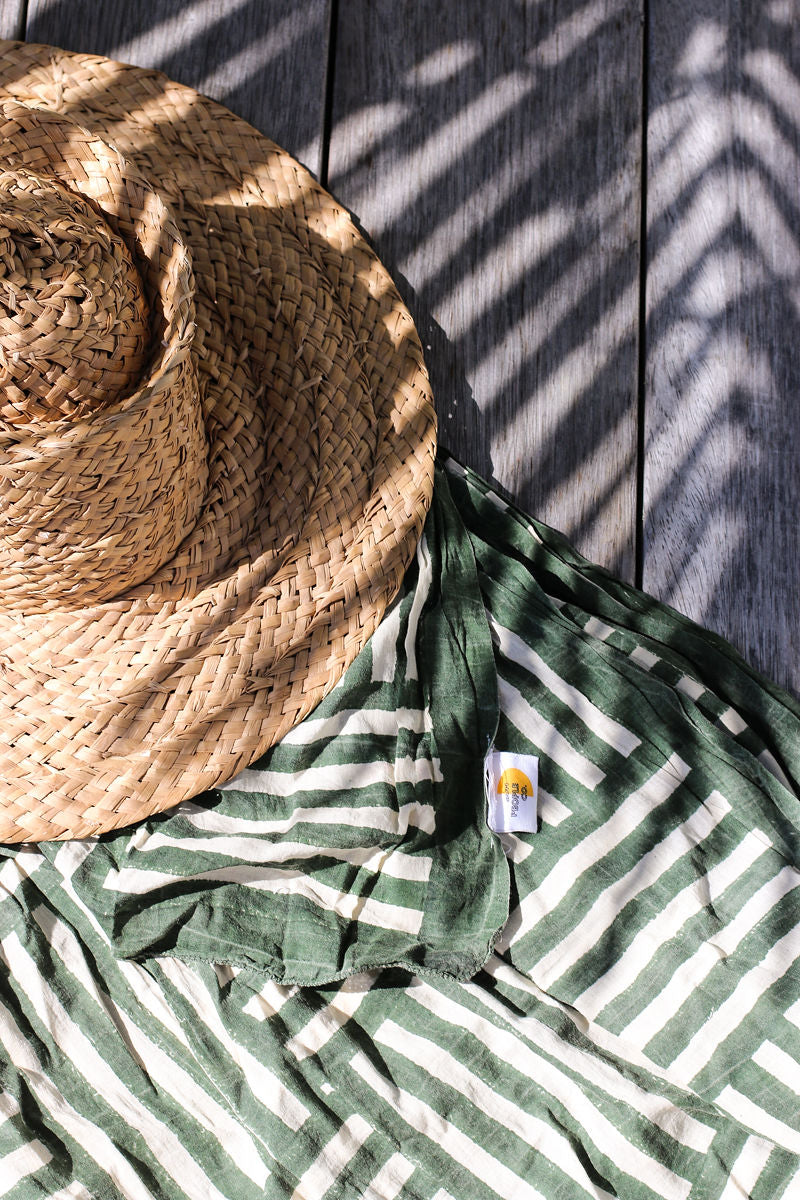Sun People Pareo - Striped Check
