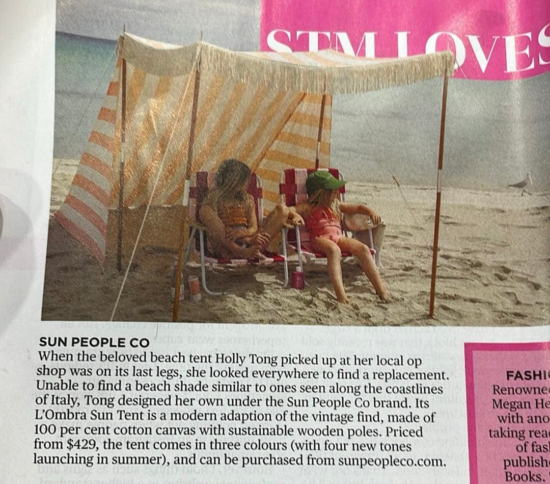 West Australian Sunday Times Magazine featuring L'Ombra Sun Tents