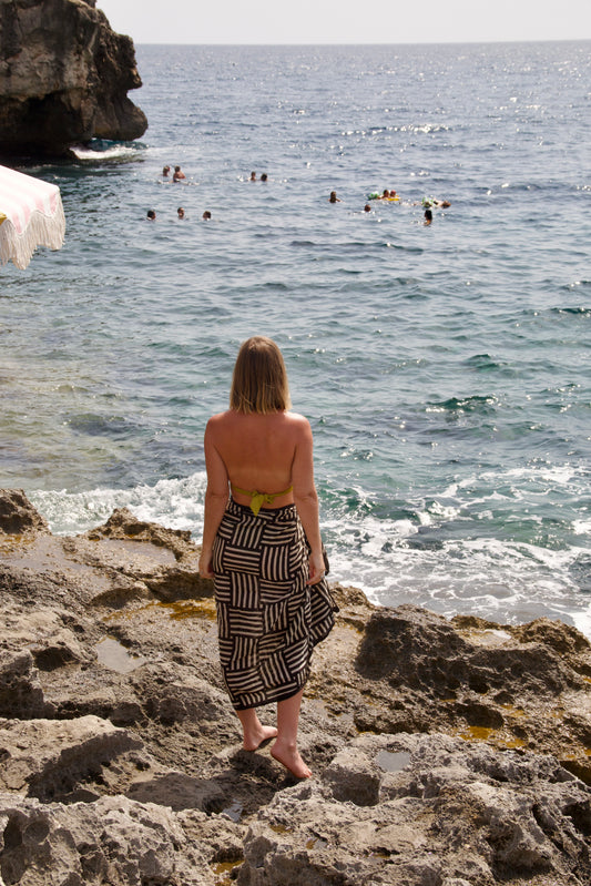 Sun People Pareo - Striped Check