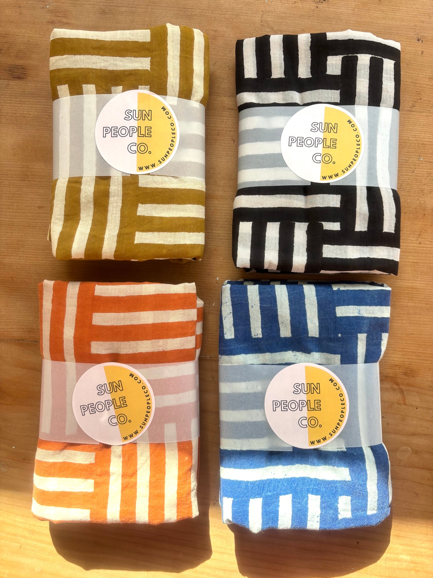 Sun People Pareo - Striped Check